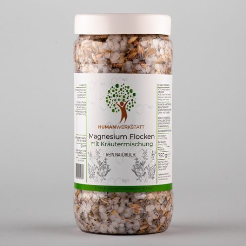 Magnesium Flocken Rund mit Kräutermischung