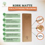 Kork Yogamatte 190×65 cm – rutschfest & extra stabil | Humanwerkstatt – Bild 2