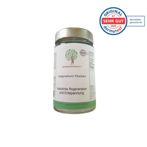 Humanwerkstatt Magnesiumflocken 150 g – DERMATEST SEHR GUT getestet, aus dem Zechsteinmeer