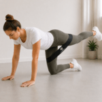 Schwarzes Humanwerkstatt Fitnessband beim Bein- und Gesäßtraining