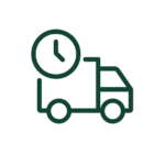 Icon schnelle Lieferung – Lieferwagen mit Uhr, Humanwerkstatt