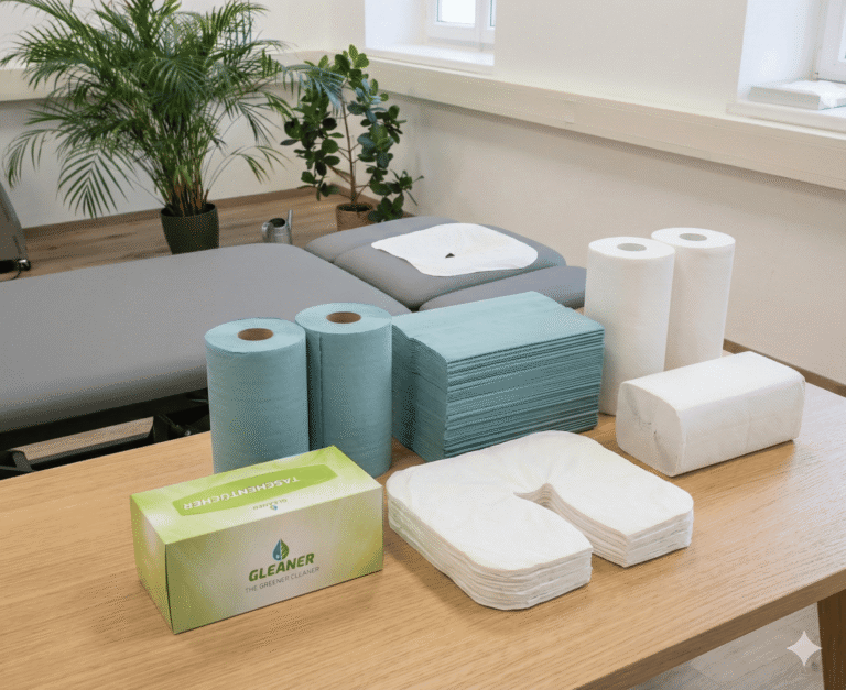 Verbrauchsmaterialien für Therapie und Praxis – Einweghandtücher, Papierrollen und Hygieneprodukte für den professionellen Einsatz.