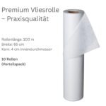 Premium Vliesrolle Vorteilspack mit 10 Rollen, 65 cm Breite, 100 m Rollenlänge, 4 cm Innendurchmesser