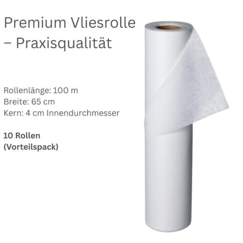 Premium Vliesrolle Vorteilspack mit 10 Rollen, 65 cm Breite, 100 m Rollenlänge, 4 cm Innendurchmesser