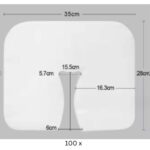 Maßskizze Vlies-Nasenschlitztücher 35 x 28 cm für Therapieliegen-Kopfteil
