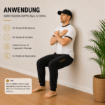 Kork Faszien Doppelball 12 cm XL – Anwendung an der Wand für Rücken und Wirbelsäule