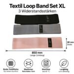 Textil Loop Band Set XL – 850 × 80 mm, 3 Widerstandsstärken